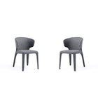 Manhattan Comfort Conrad 20.47" Mid-Century Modern Woven Tweed Upholstered Dining Chair - Grey - Set of 2-Mid-Century Modern Dining Chair for Dining Room Use. Set of 2