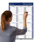 Brownline - 2026 Calendrier mural annuel - 36 po x 24 po - Bleu - Anglais-Compte à rebours des jours passés, des jours à venir avec phases lunaires et jours fériés