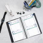 Blueline 2026 Essential Two-Day Planner - 8" x 5" - Black - Bilingual-Tear-off corners