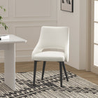 Manhattan Comfort - Chaise de salle à manger moderne Tremont 55 cm en similicuir blanc-Structure et pieds en acier noir entièrement soudés pour l’esthétique et la durabilité