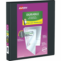 Avery® - Reliure de présentation durable à anneaux obliques en D, 1  po, noir-Les panneaux avant et arrière plus larges couvrent complètement les onglets et séparateurs standard