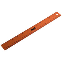 JAM Paper Strong Aluminum Ruler - 12" - Orange Metallic-Colour: Orange Stainless Steel