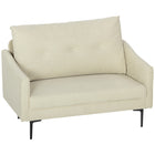 HOMCOM 2 Seater Loveseat Sofa with Button Tufted Back - Cream White-High-resilience foam offers comfortable support, relieving fatigue
