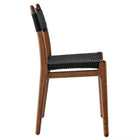 Modway Wynn Rope and Wood Dining Side Chairs - Walnut/Black - 2 Pack-7
