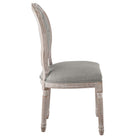 Modway - Arise Français vintage Tissu rembourré Fauteuil d’appoint de salle à manger Ensemble de 2 - Gris clair-Cadre en bois massif cannelé