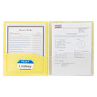 C-Line 8-Pocket Spiral-Bound Poly Portfolio, Assorted, 6 Pack (CLI33080)-Portfolio features clear-view front pocket for cover sheet, double spiral binding and business card holder
