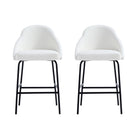 Manhattan Comfort - Gracie tabouret de comptoir moderne 22" en similicuir rembourré - blanc et noir - lot de 2-Tabouret de comptoir moderne avec siège arrière parfait pour une utilisation au bar et dans la cuisine. Ensemble de 2