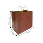 Reliabag Paper Bags - Twist Handles - 14" W x 10" D x 15.75" H - Chocolate - 150 Pack-Re-enforced Twisted Twine Handles