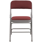 Flash Furniture HERCULES Series Curved Triple Braced & Double Hinged Burgundy Patterned Fabric Metal Folding Chair-Set of 4 Padded Metal Folding Chairs
