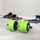 Soozier 4-in-1 88 lb Adjustable Weight Dumbbell Set - Green-Non-slip handlebars, making it easy to hold and lift