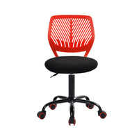 Chaise de Bureau Pivotante en Tissu Noir et Rouge Homy Casa-Design Ergonomique : Dossier respirant offrant un excellent soutien pour de longues sessions d'étude