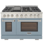 Kucht 48" KFX-X Series Pro Style Natural Gas Range - Stainless Steel/Light Blue-Rocket power burner 21 000 btu for rapid searing