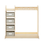 Guidecraft EdQ Essentials Dress Up Storage with Bins - Natural-Made from durable Greenguard Gold Certified wood