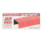 JAM Paper Standard Size Colourful Staples - Ruby Red - 5000 Pack-Size: Standard (0.5 x 0.25 inches) | 1/2 inch wide and 1/4 inch length
