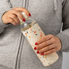 W&P Porter Glass Water Bottle - Terrazzo Cream-Constructed from durable, lightweight glass with a grippable silicone sleeve & twist-off cap