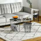 HOMCOM Nesting End Tables with Storage and Tray - Black - 3 Pack-They can be used separately or together, or nested to save space when not in use