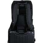 CHAMPS Onyx Tech Backpack - Black-Hidden zippered pocket behind Trolley strap