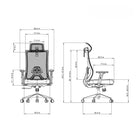 Kopplen Office Chair with Headrest & Armrests - Grey-Four-stage gas lift: 100MM lifting range.