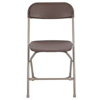 Flash Furniture HERCULES Series Premium Brown Plastic Folding Chair - 10 Pack-Set of 10 Brown Plastic Folding Chairs