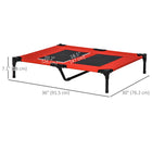 PawHut Elevated Dog Cot for XL Dogs - Red-Lightweight design for easy portability 