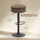 HOMCOM Swivel Bar Stools with Storage and Footrest - Brown - 2 Pack-Height adjusts with 360° swivel for flexibility
