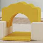 Qaba - Ensemble de blocs d’escalade en mousse pour bébé, jaune, ensemble de 7-Pièces légères faciles à déplacer et à empiler, économisant de l’espace à la maison 