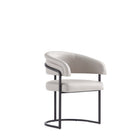 Manhattan Comfort - Chaise de salle à manger Augusta 23,6 po moderne en similicuir rembourré - gris clair-Chaise de salle à manger moderne avec dossier pour salle à manger et bureau à domicile