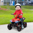 Qaba 12V Battery Powered Quad Kids ATV with Four Wheels Spring Suspension - Red-3.1mph (5km/h) speed, safe for children, with forward and backward function 
