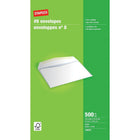 Staples #8 White Premium Gummed Envelopes - 3-5/8" x 6-1/2" - 500 Pack-This #8 envelope is designed for use as a return envelope in #9 or #10 envelopes or for sending smaller cheques, notes, memos and more
