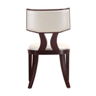 Manhattan Comfort Pulitzer 18.1" Traditional Faux Leather Upholstered Dining Chairs - Pearl White and Walnut - Set of 2-Delivered to you Fully Assembled! No Assembly Required