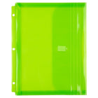 JAM Paper Plastic Binder Envelopes with Hook & Loop Closure - 3 Hole Punch - 9.5 x 1.25 x 11.5 - Lime Green - 12 Pack (218VB1LIME)-Colour: Lime Green