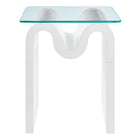 Modway - Ondine Plateau en verre Table d’appoint - Blanc-Assemblée requise
