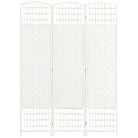 HOMCOM 3 Panel Wave Fiber Freestanding Room Divider for Home Office - White-This room divider is ideal for creating personal space or dividing larger rooms
