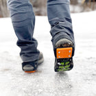 Impacto Heel Traction Steel Ice Cleats - One Size - Orange with Black Straps - 1 Pair-The heel-only design is ideal for driving, and when the job calls for repeated indoor/outdoor transitioning