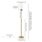 Hudson&Canal - Lampadaire Frieda 66" de haut avec abat-jour en verre - Laiton/Transparent-Nettoyer avec un chiffon doux et sec, sans produits chimiques agressifs ni produits de nettoyage abrasifs
