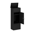 Ceha Canada Medium Parcel Drop Box - 16" W x 12" D x 41"  H - Black-WEATHER-RESISTANT DESIGN: The top rain overhang and gasket seals make these delivery boxes highly resistant to harsh weather conditions, including rain, snow, and typhoons. Your packages remain protected, clean, and intact even in extreme weather