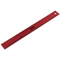 JAM Paper - Règle en aluminium robuste - 12 po - rouge métallisé-Couleur : Acier inoxydable rouge