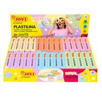 JOVI - Boîte présentoir 30 barres de pâte à modeler Plastilina - Couleurs pastel-Formulation à base végétale : Fabriquée à partir d'ingrédients d'origine végétale, la plastiline JOVI offre une alternative plus sûre et plus respectueuse de l'environnement aux pâtes à modeler traditionnelles.