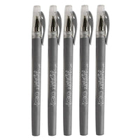 Marvy Uchida Gel Pens - 0.7 mm - Silver - 5 Pack-Colour: Silver