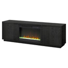 Hudson&Canal Mansfield TV Stand with 26" Crystal Fireplace for TV's up to 78" - Black Grain-Fireplace insert features 4777 BTUs (heat coverage for 400 sq. feet), sleep timer, and automatic temperature cut-off for safety