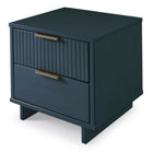 Manhattan Comfort - Table de nuit moderne Granville 18,11" à 2 tiroirs - Bleu Minuit-Parfait pour le rangement de chevet, les lampes ou les objets de décoration