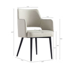 Manhattan Comfort Tremont 22.8" Modern Leatherette Upholstered Dining Arm Chair - Stone-Upholstered in Luxurious Leatherette with Fine Stitching 