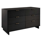 Manhattan Comfort Granville Modern Chest and Double Dresser Set - Black-17.72" L x 55.04" W x 48.98" H