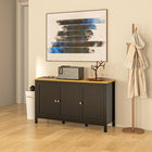 HOMCOM 47.2" L Sideboard Buffet Storage Cabinet - Black-Colour: Black, Natural
