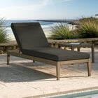 Modway Northlake Outdoor Teak Chaise Lounge - Flint Grey-Weather-Resistant Cushions