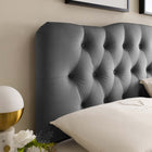 Modway Annabel Diamond Tufted Performance Velvet Queen Headboard - Grey-Elegant Diamond Tufted Buttons