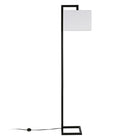 Hudson&Canal - Lampadaire Greyson de 172 cm de haut avec abat-jour en tissu - Bronze noirci/blanc-Associé à un abat-jour rectangulaire en tissu blanc