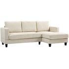 HOMCOM L Shape Sofa with Chaise Lounge - Beige-A three-seater corner sofa combining a two-seater and a chaise is great for small spaces
