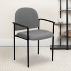 Flash Furniture – Chaise empilable en tissu avec structure en acier et accoudoirs, gris-Mousse ignifuge CA117