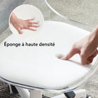 Homy Casa - Chaise de bureau pivotante moderne avec dossier transparent et assise en cuir PU blanc-Utilisation : Bureau, espace d’étude, coiffeuse, bureau à domicile